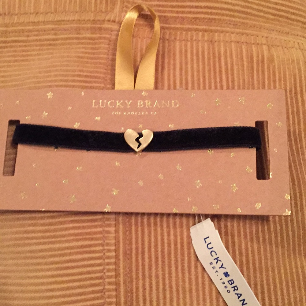 Lucky Brand gold heartbreaker black velvet…